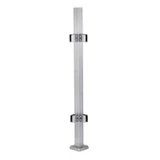 CSPF42, Square Post 42" Height, hole Ø2" (Post Only, Not Include Glass Clamp) — CSPF42 — Brushed Stainless Steel — CORNER