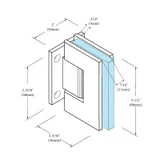 CGEN574, 5 Degree Pre-Set, Wall Mount Short Back Plate Hinge for Frameless Shower Door