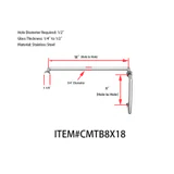 CMTB8X18, 8" Pull Handle with 18" Towel Bar, Pull handle Towel Bar Combination Sets