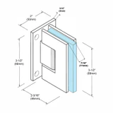 CGEN537, Wall Mount Full Back Plate Standard Hinge With 5 Degree Offset