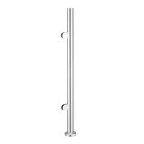 CRPF42, 42" Height Round Post hole Ø 2"(Post Only, Not Include Glass Clamp) — CRPF42E — Polished Stainless Steel — END