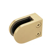 CZP312F, Heavy Duty 2″ Flat Back Glass Clamp for 3/8″ or 1/2″ Tempered Glass or Laminated Glass — CZP312F — Brushed Gold