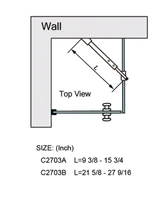 C2703A — C2703, FRAMELESS SHOWER DOOR, ROUND FIXED PANEL WALL TO GLASS SUPPORT BAR technical information technical reference