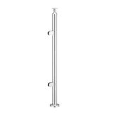 CRPH42, Round Post For Handrail Ø2", 42" Height, Heavy Duty (Post Only, Not included Glass Clamp) — CRPH42E — Polished Stainless Steel — END