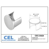 CEC-D424, Round End cap for Ø 1 5/8" slotted tube — CEC-D424 — Polished Stainless Steel