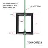 CMT, Round Tubing Mitered Corner Back to Back Pull Handle — CMT6X6