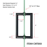 CMT, Round Tubing Mitered Corner Back to Back Pull Handle — CMT8X8