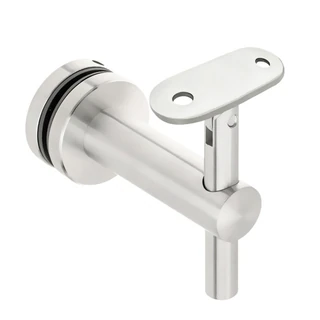 CHBF737, Adjustable Glass Mount Handrail Bracket for Square Tube — CHBF737 — Polished Stainless Steel