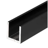 CSDCD12, Matte Black, U Channel for 1/2" Shower Door Fixed Panel — CSDCD12