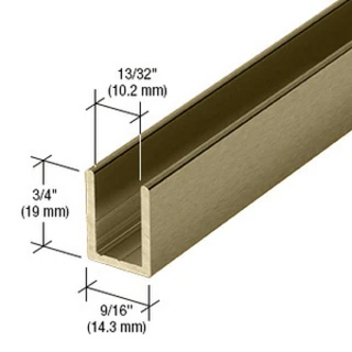 SDCD38BBRZ,CRL Brushed Bronze 3/8" Fixed Panel Shower Door Deep U-Channel - 95" — SDCD38BBRZ