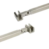 C2864, FRAMELESS SHOWER DOOR, SQUARE FIXED PANEL GLASS-TO-GLASS SUPPORT BAR — C2864A