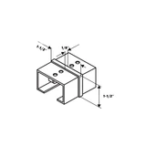 CC180-40X40, Tube to tube 180 degree connector for 1 1/2" x 1 1/2" slotted tube, Square — CC180-40X40 — Polished Stainless Steel