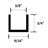 CSDCD38, U Channel for 3/8" Shower Door Fixed Panel Matte Black