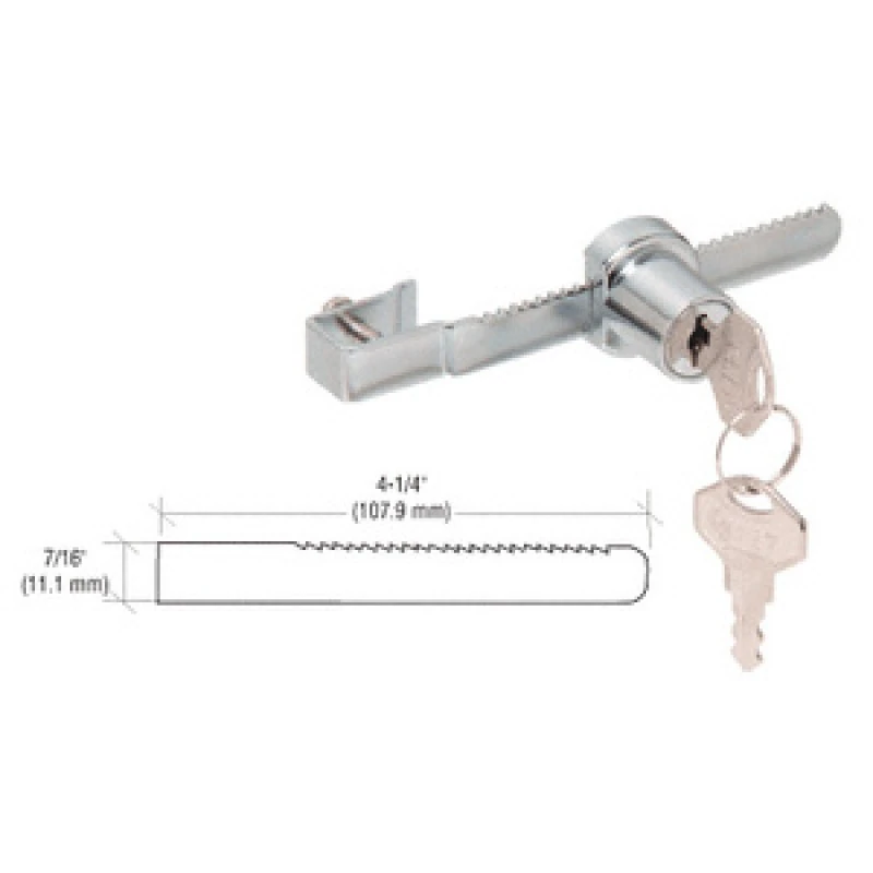 2040, CRL Chrome Randomly Keyed Sliding Glass Door Lock — 2040