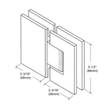 GEN180GM,CRL Gun Metal Geneva 180 Series 180 Degree Glass-to-Glass Standard Hinge