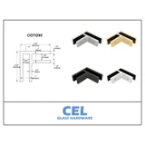 CGTG90, 90 degree corner Railing clamp, glass to glass