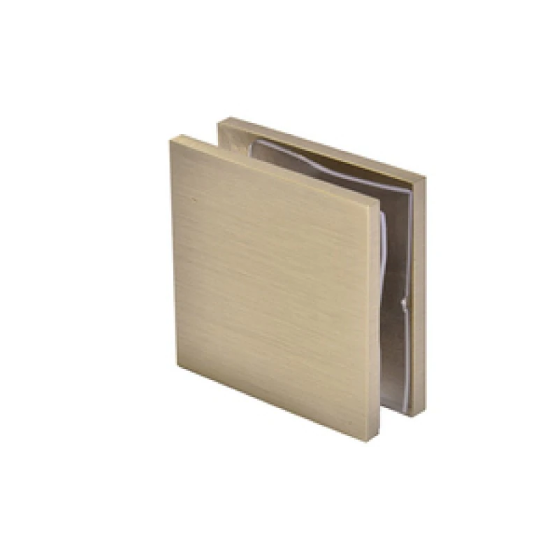 SCU4BBRZ,CRL Brushed Bronze Square Style Hole-in-Glass Fixed Panel U-Clamp — SCU4BBRZ