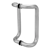 CPH215, Glass Mounted Offset Back to Back Pull Handle- Stainless steel 304 tube in 1.5mm thickness. — CPH215-10X10 — SSS — 10"