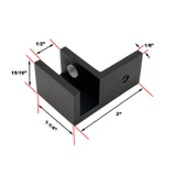 CS0GC37L, Left Hand, Wall Mount Glass Clamp