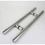 CLP Ladder Style, Back-to-Back Pull Entrance Door Handle, Stainless Steel 304 Tube in 1/16" Thickness — CLP24 — Polished Stainless Steel — CLP24