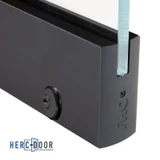 R4S12 with Lock, FHC 4" Square Door Rail 35-3/4" With Lock — R4S12 — Dark Bronze Anodized