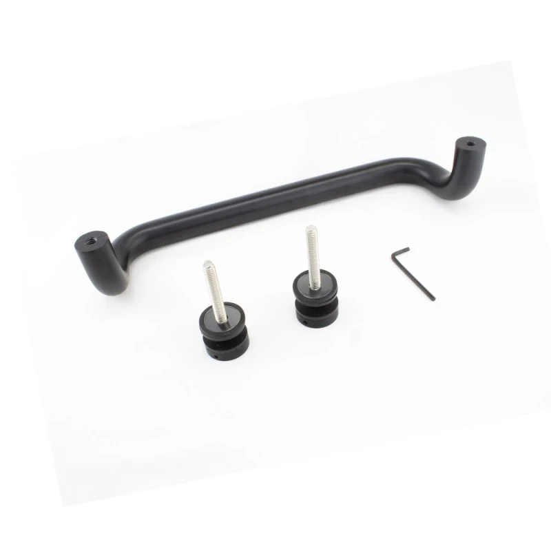 CM17410, Ø 1 X 10"(CTC), Solid Aluminum Singled-Side Offset Pull Handles — CM17410-MB — Matte Black