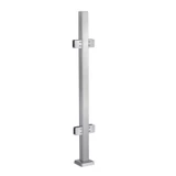 CSPF42, Square Post 42" Height, hole Ø2" (Post Only, Not Include Glass Clamp) — CSPF42 — Brushed Stainless Steel — MIDDLE