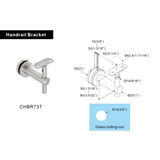 CHBR737, Adjustable Glass Mount Handrail Bracket for Round Tube