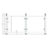 CSPH42, 2" X 2" Square Post 42" Height (Post Only, Not included Glass Clamp)