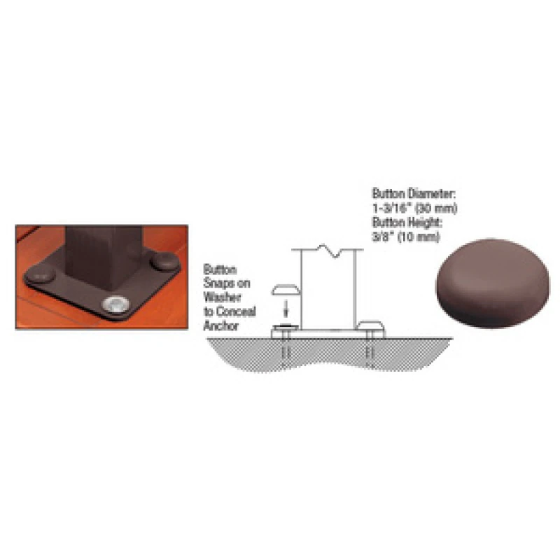 BTN1BRZ,CRL Matte Bronze Color Match Bolt Cover Buttons — BTN1BRZ