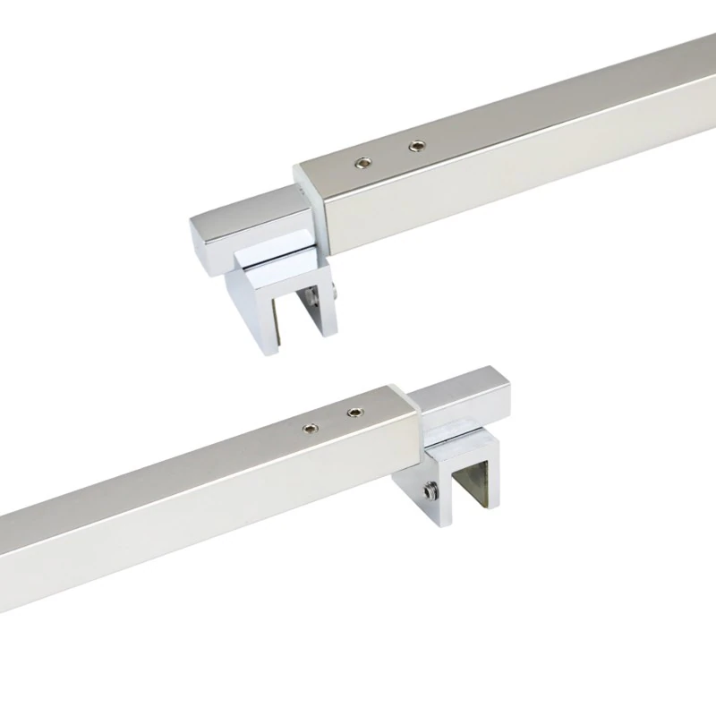 C2862, FRAMELESS SHOWER DOOR, SQUARE FIXED PANEL GLASS TO GLASS SUPPORT BAR — C2862A