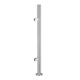 CRPF42, 42" Height Round Post hole Ø 2"(Post Only, Not Include Glass Clamp) — CRPF42E — Brushed Stainless Steel — END