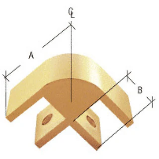 E238, Chrome 2-Way 90 Degree Standard Connector for 3/8" Glass — E238GA — Gold Anodized