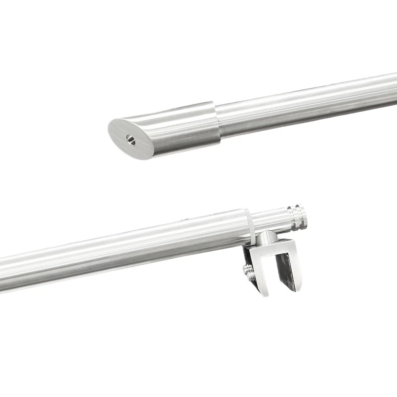 C2703, FRAMELESS SHOWER DOOR, ROUND FIXED PANEL WALL TO GLASS SUPPORT BAR — C2703A