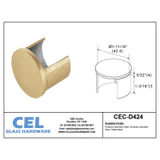 CEC-D424, Round End cap for Ø 1 5/8" slotted tube — CEC-D424 — Brushed Gold