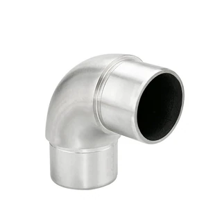 CE90-424, 90-degree elbow connector for Ø 1 3/4" OD Handrail Tube — CE90-424 — Polished Stainless Steel