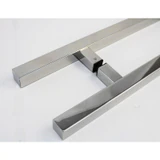 CSQLP Square Ladder Pull, Back-to-Back Entrance Door Handle, Stainless Steel 304 Tube in 1/16" Thickness — CSQLP24-PSS — Polished Stainless Steel — 24"