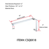 CSQ8X18, Square Tubing 8" Pull Handle with 18" Towel Bar, Pull handle Towel Bar Combination Sets