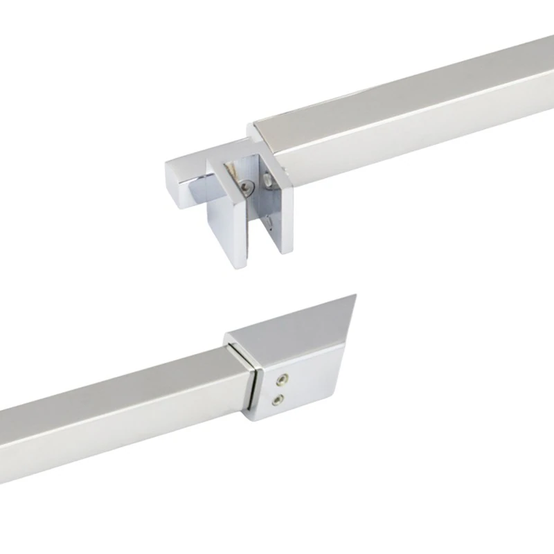 C2863, FRAMELESS SHOWER DOOR, SQUARE FIXED PANEL WALL TO GLASS SUPPORT BAR — C2863A