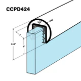 CCPD424, "Round Cap Railing Ø 1-1/2"* 1/16" with slot size 1"x 1" — CCPD424 — Brushed Staiinless Steel — 120"