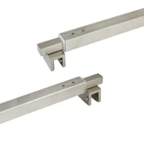C2862, FRAMELESS SHOWER DOOR, SQUARE FIXED PANEL GLASS TO GLASS SUPPORT BAR — C2862A