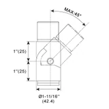 CVE-D424, Flexible swivel vertical elbow for Ø1 5/8" slotted tube — CVE-D424 — Polished Stainless Steel