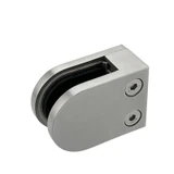 CZP312F, Heavy Duty 2″ Flat Back Glass Clamp for 3/8″ or 1/2″ Tempered Glass or Laminated Glass — CZP312F — Brushed Stainless Steel
