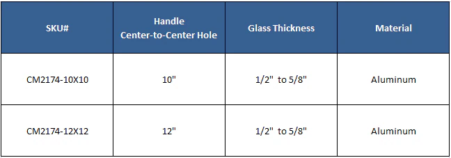 Glass hardware technical reference