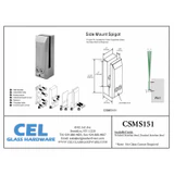 CSMS151, Stainless Smart Side Mount Spigot for 1/2" Glass — CSMS151 — Brushed Stainless Steel