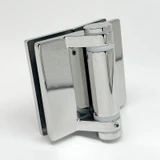 CY11S, Swimming Pool Glass to glass Heavy Duty Door Hinge for 3/8" - 5/8" Glass, flat pin — CY11S — Polished Stainless Steel