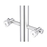 CRB51F, Double Arm Fixed, Fitting for 3/8"& 1/2" Thickness Glass — CRB51F — Polished Stainless