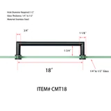 CMT, Round Tubing Mitered Corner Singled-Sided Pull Handle — CMT18