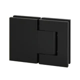 HW180, 180° Glass-to-Glass Hydraulic Hinges Set for 3/8" ~1/2" Glass (1 Spring & 1 Hydraulic) — HW180 — Matte Black