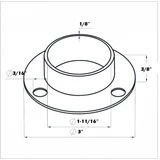 CFG-D424, Flange for Ø 1-5/8" & Ø1-3/4" slot tube — CFG-D424 — Polished Stainless Steel